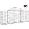 vidaXL Paniers à gabions arqués 4 pcs 200x30x80/100 cm Fer galvanisé
