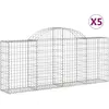 vidaXL Paniers à gabions arqués 5 pcs 200x30x80/100 cm Fer galvanisé