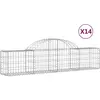 vidaXL Paniers à gabions arqués 14 pcs 200x30x40/60 cm Fer galvanisé