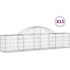 vidaXL Paniers à gabions arqués 15 pcs 200x30x40/60 cm Fer galvanisé