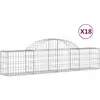 vidaXL Paniers à gabions arqués 18 pcs 200x30x40/60 cm Fer galvanisé