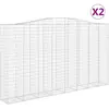 vidaXL Paniers à gabions arqués 2 pcs 400x50x220/240 cm Fer galvanisé