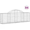vidaXL Paniers à gabions arqués 4 pcs 200x30x60/80 cm Fer galvanisé