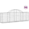 vidaXL Paniers à gabions arqués 6 pcs 200x30x60/80 cm Fer galvanisé