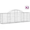 vidaXL Paniers à gabions arqués 2 pcs 200x30x60/80 cm Fer galvanisé