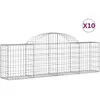 vidaXL Paniers à gabions arqués 10 pcs 200x30x60/80 cm Fer galvanisé
