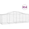 vidaXL Paniers à gabions arqués 14 pcs 200x50x60/80 cm fer galvanisé