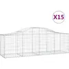 vidaXL Paniers à gabions arqués 15 pcs 200x50x60/80 cm fer galvanisé