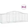 vidaXL Paniers à gabions arqués 12 pcs 200x50x60/80 cm Fer galvanisé