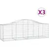 vidaXL Paniers à gabions arqués 3 pcs 200x50x60/80 cm Fer galvanisé