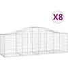 vidaXL Paniers à gabions arqués 8 pcs 200x50x60/80 cm Fer galvanisé