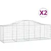 vidaXL Paniers à gabions arqués 2 pcs 200x50x60/80 cm Fer galvanisé