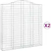 vidaXL Paniers à gabions arqués 2 pcs 200x30x200/220 cm fer galvanisé
