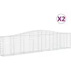 vidaXL Paniers à gabions arqués 2 pcs 400x30x80/100 cm Fer galvanisé