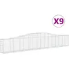 vidaXL Paniers à gabions arqués 9 pcs 400x30x60/80 cm Fer galvanisé