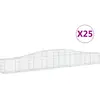 vidaXL Paniers à gabions arqués 25 pcs 400x30x40/60 cm Fer galvanisé