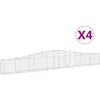 vidaXL Paniers à gabions arqués 4 pcs 400x30x40/60 cm Fer galvanisé