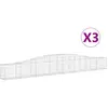 vidaXL Paniers à gabions arqués 3 pcs 400x30x40/60 cm Fer galvanisé