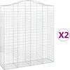 vidaXL Paniers à gabions arqués 2 pcs 200x50x220/240 cm Fer galvanisé