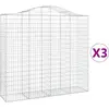 vidaXL Paniers à gabions arqués 3 pcs 200x50x180/200 cm Fer galvanisé