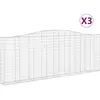 vidaXL Paniers à gabions arqués 3 pcs 400x30x140/160 cm Fer galvanisé