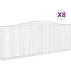 vidaXL Paniers à gabions arqués 8 pcs 400x30x140/160 cm Fer galvanisé