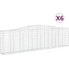 vidaXL Paniers à gabions arqués 6 pcs 400x30x100/120 cm Fer galvanisé