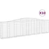 vidaXL Paniers à gabions arqués 10 pcs 400x30x100/120 cm Fer galvanisé