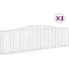 vidaXL Paniers à gabions arqués 3 pcs 400x30x100/120 cm Fer galvanisé