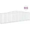 vidaXL Paniers à gabions arqués 15 pcs 400x30x100/120 cm Fer galvanisé