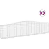 vidaXL Paniers à gabions arqués 9 pcs 400x30x80/100 cm Fer galvanisé