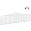 vidaXL Paniers à gabions arqués 15 pcs 400x30x80/100 cm Fer galvanisé
