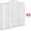 vidaXL Paniers à gabions arqués 5 pcs 200x30x180/200 cm Fer galvanisé