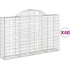 vidaXL Paniers à gabions arqués 40 pcs 200x30x120/140 cm Fer galvanisé