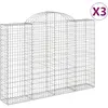 vidaXL Paniers à gabions arqués 3 pcs 200x30x140/160 cm Fer galvanisé