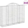 vidaXL Paniers à gabions arqués 10 pcs 200x30x140/160 cm Fer galvanisé