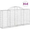 vidaXL Paniers à gabions arqués 14 pcs 200x30x100/120 cm Fer galvanisé