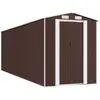 vidaXL Abri de jardin Marron foncé 192x606x223 cm Acier galvanisé