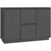 vidaXL Buffet Gris 111x34x75 cm Bois massif de pin