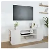 vidaXL Meuble TV Blanc 110x35x40,5 cm Bois de pin massif
