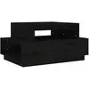 vidaXL Table basse Noir 80x55x40,5 cm Bois massif de pin