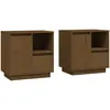 vidaXL Tables de chevet 2pcs Marron miel 50x34x50cm Bois de pin massif