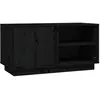 vidaXL Meuble TV Noir 80x35x40,5 cm Bois de pin massif