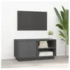 vidaXL Meuble TV Gris 80x35x40,5 cm Bois de pin massif