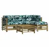 vidaXL Salon de jardin 5 pcs avec coussins bois de pin imprégné