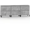 vidaXL Buffets 3 pcs gris béton 60x35x70 cm bois d'ingénierie