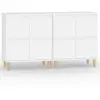 vidaXL Buffets 2 pcs blanc 60x35x70 cm bois d'ingénierie