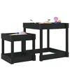 vidaXL Tables à sable 2 pcs noir bois de pin massif