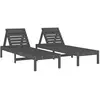 Chaises longues lot de 2 gris 199,5x60x74 cm bois massif de pin vidaXL