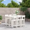 vidaXL Ensemble de bar de jardin 7 pcs blanc bois de pin massif